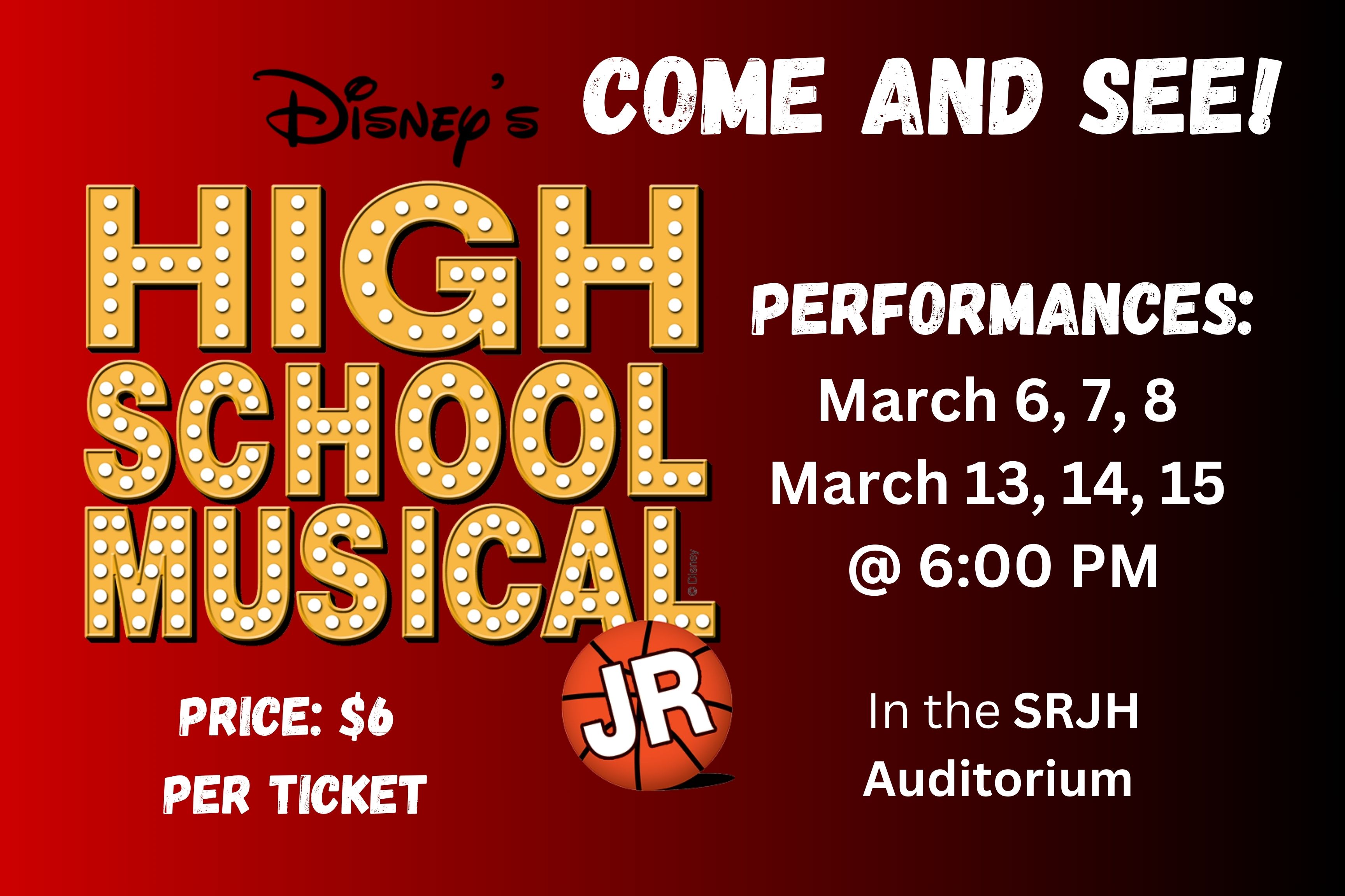 High School Musical JR Play Announcemnet