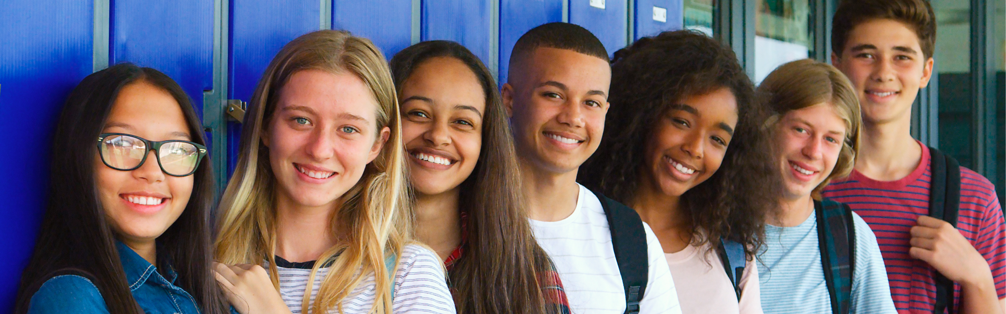 Students in front of lockers