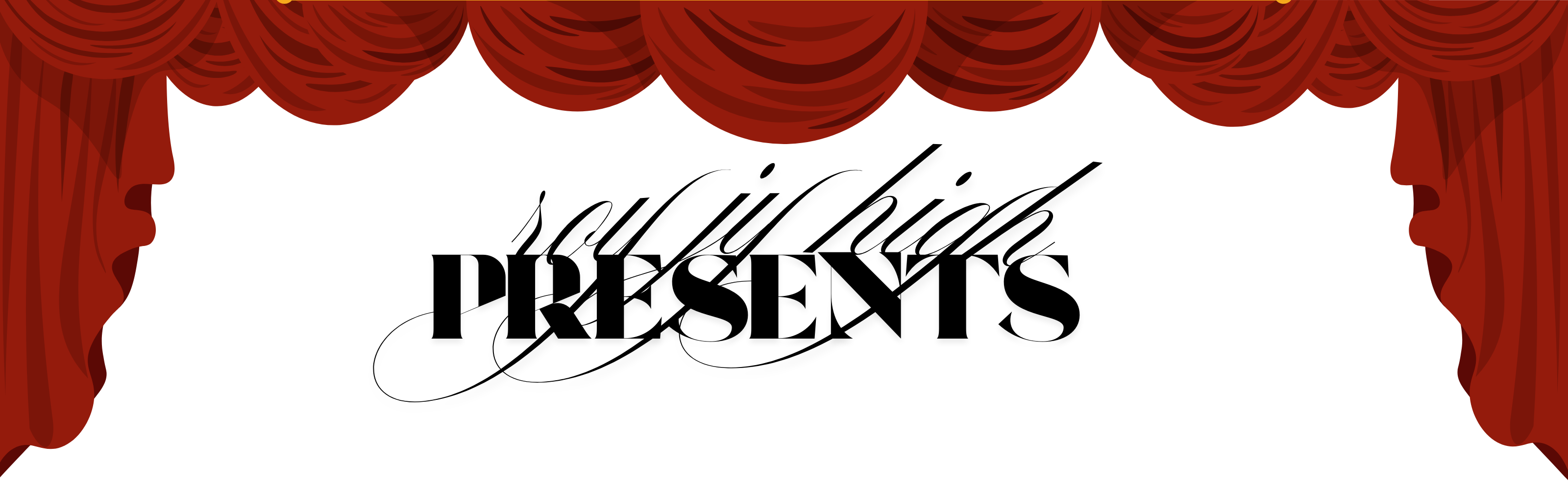 image of red theater curtains and Roy Jr High Presents