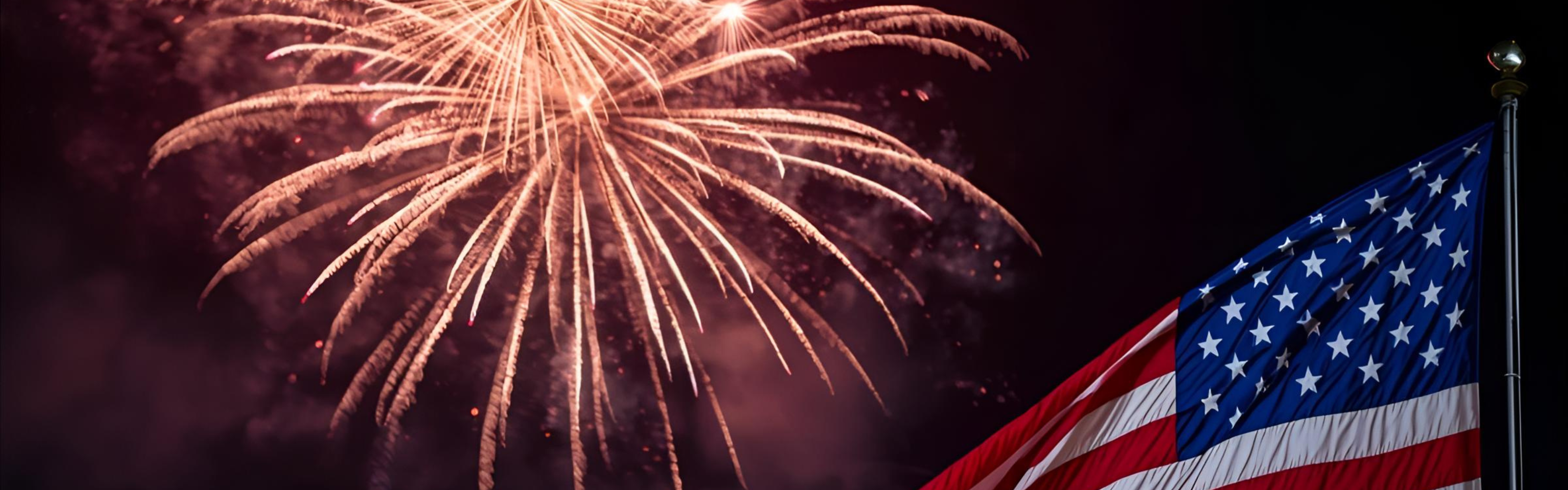 Decorative - American Flag with Fireworks in the background