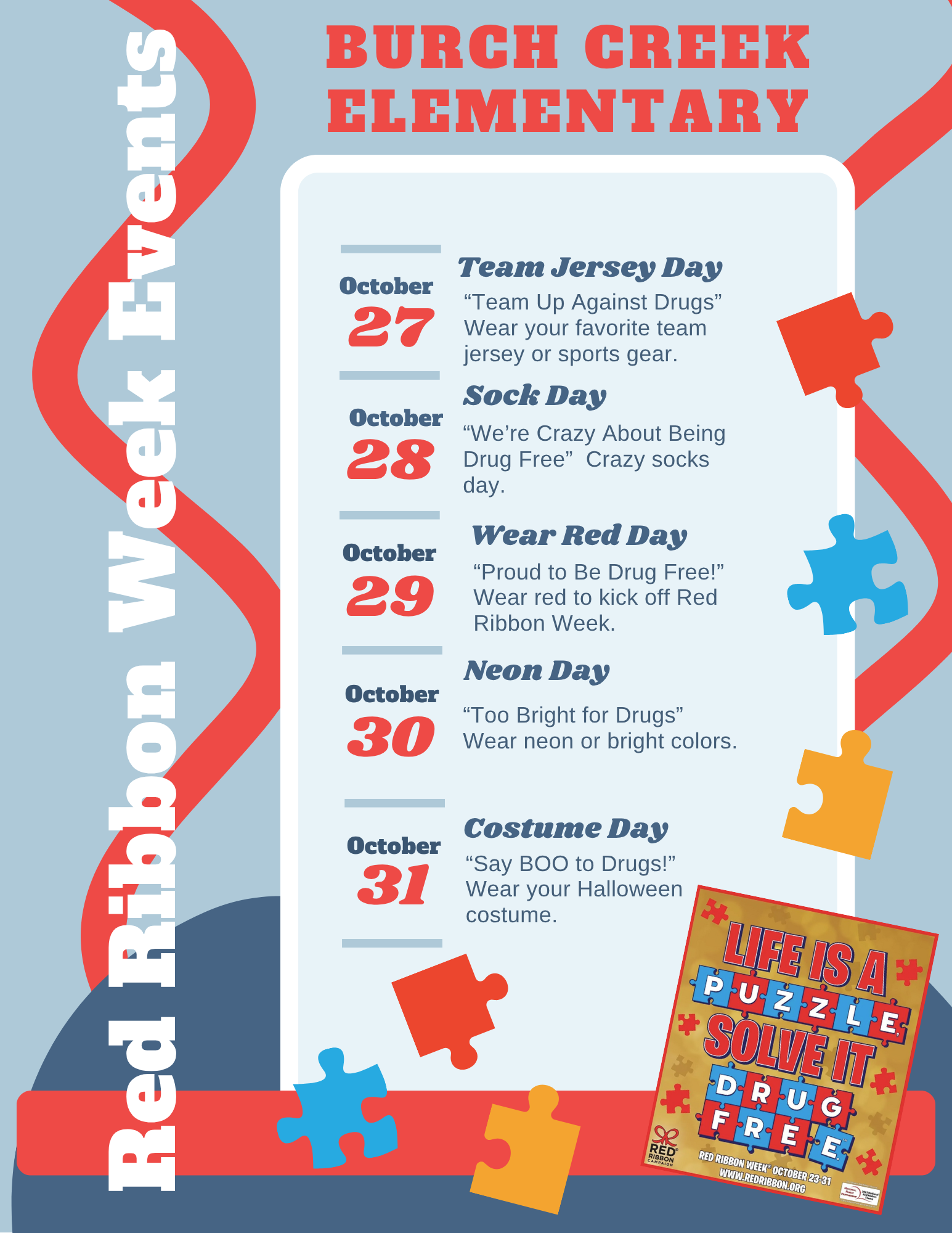 Red Ribbon Week 2025 | Burch Creek Elementary Red Ribbon Week 2025 | Burch Creek Elementary