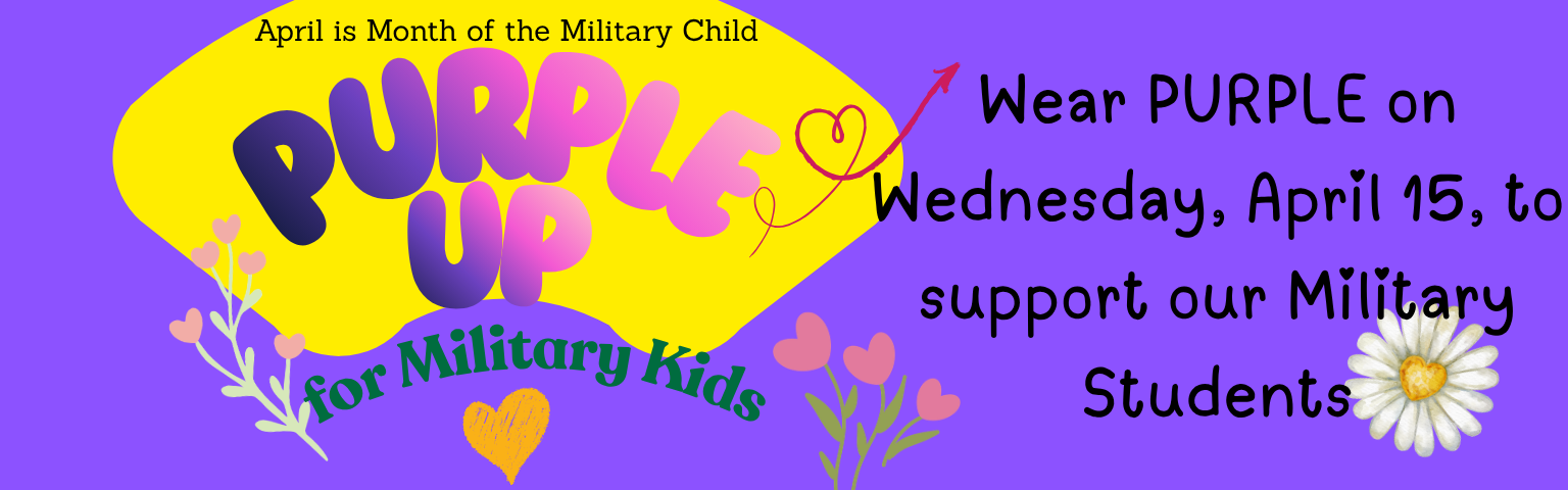 Purple Up:  Wear Purple on April 15 for Military Students