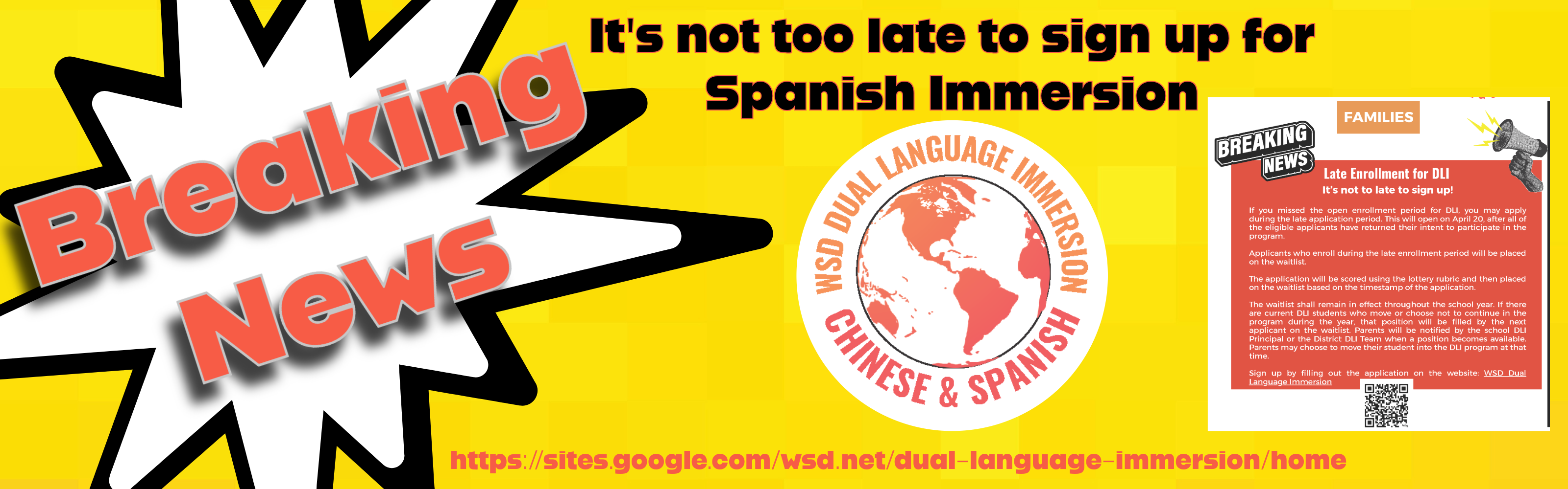Dual Language application will re-open April 20th. 