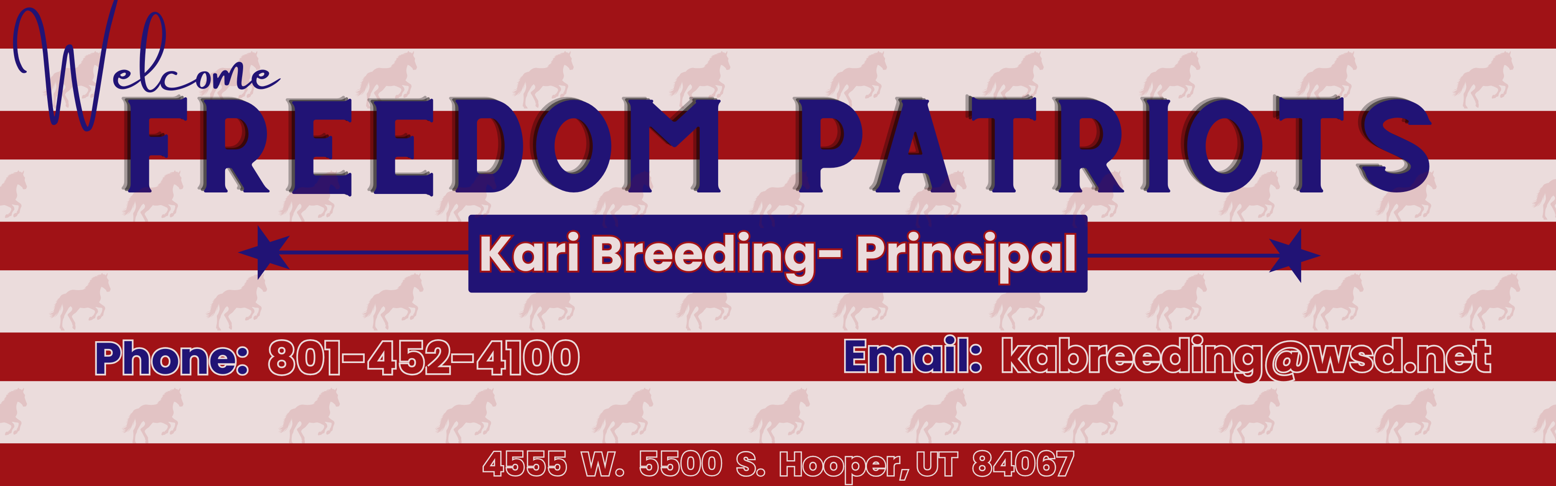 Freedom Elementary; Principal: Kari Breeding; Phone: 801-452-4100; Email: kabreeding@wsd.net