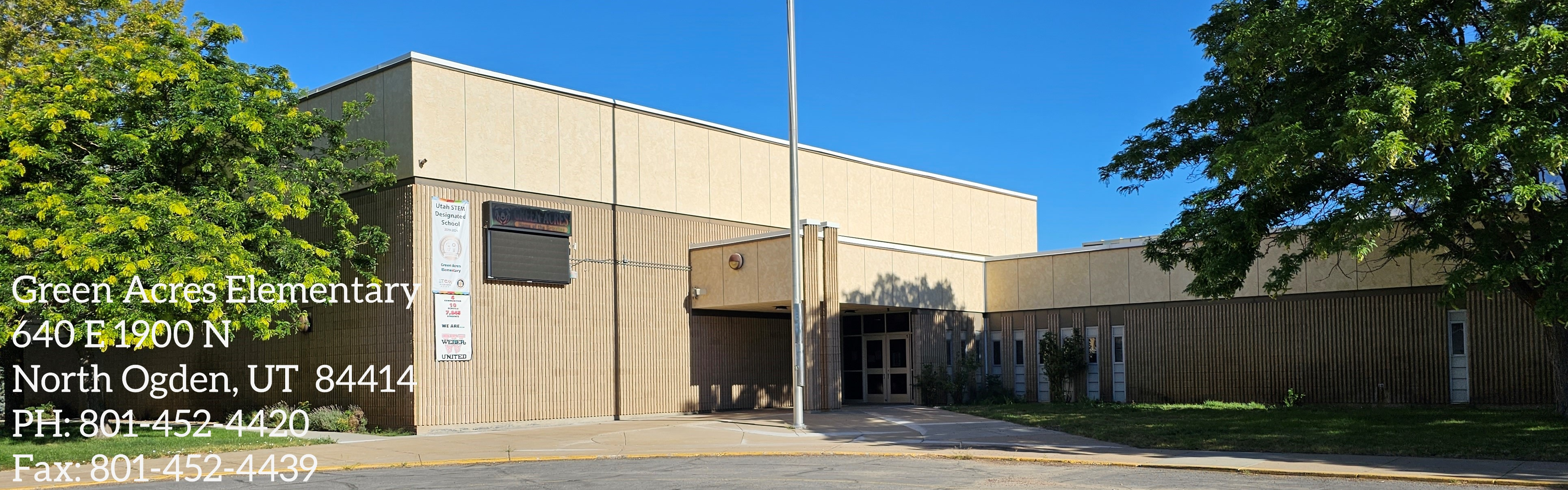 Green Acres Entrance with the address and phone number listed.