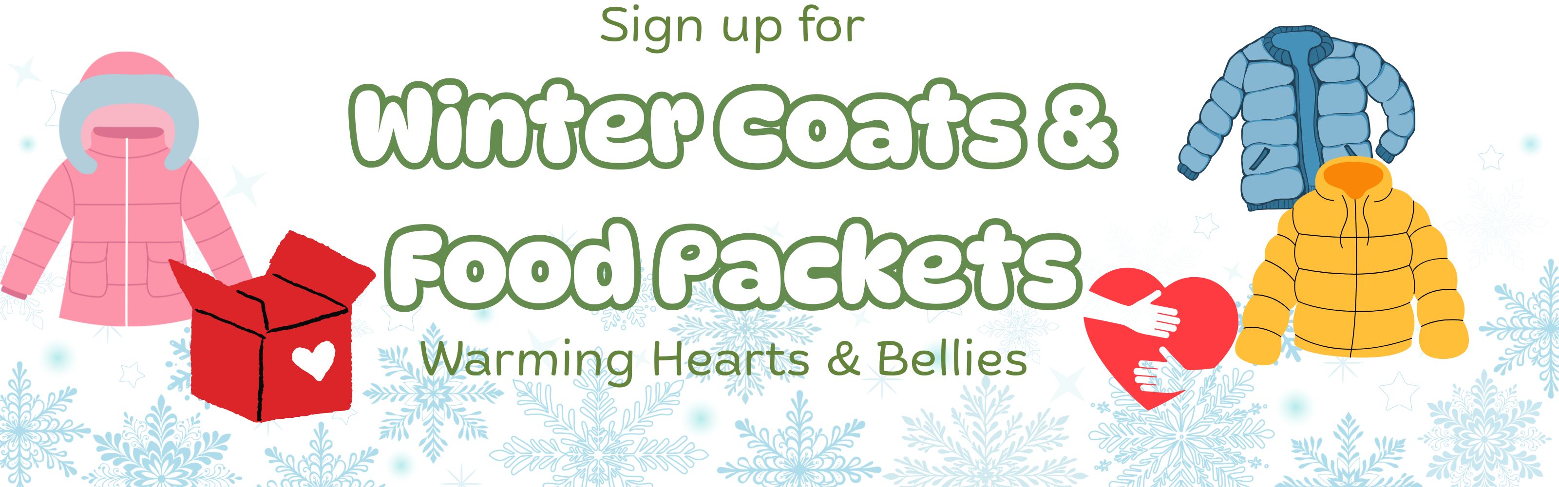 sign up for winter coats and food packets here
