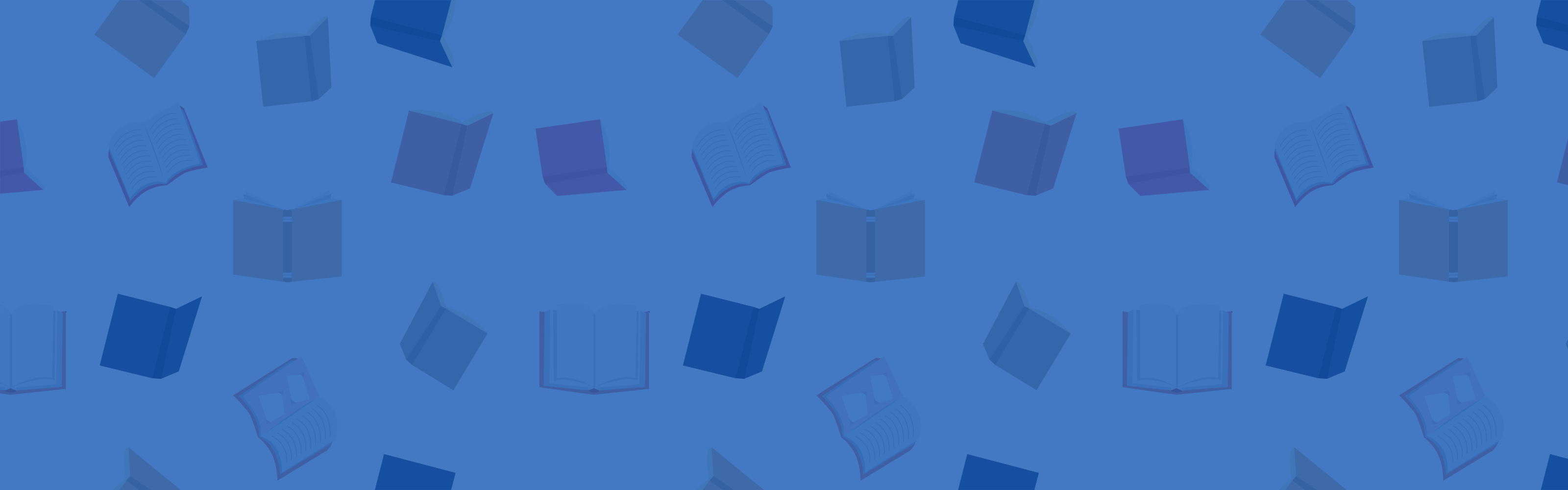 books in background with blue overlay