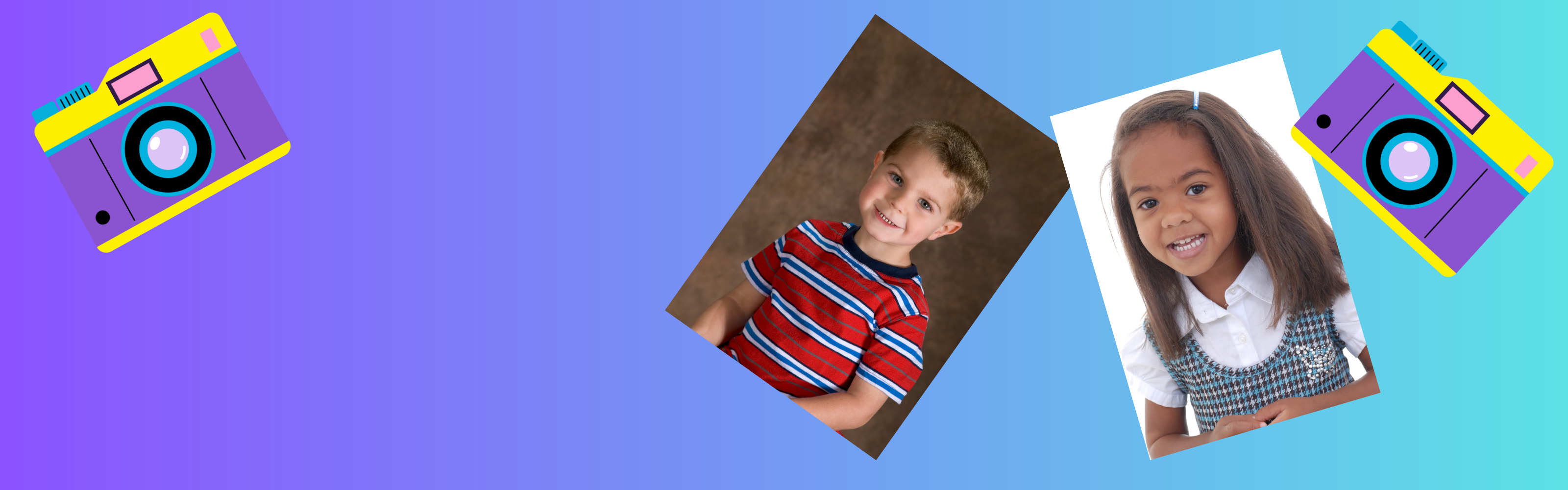 School Picture Day Sept 30th, Make up picture day Nov 3rd. Pictures of a boy and a girl.