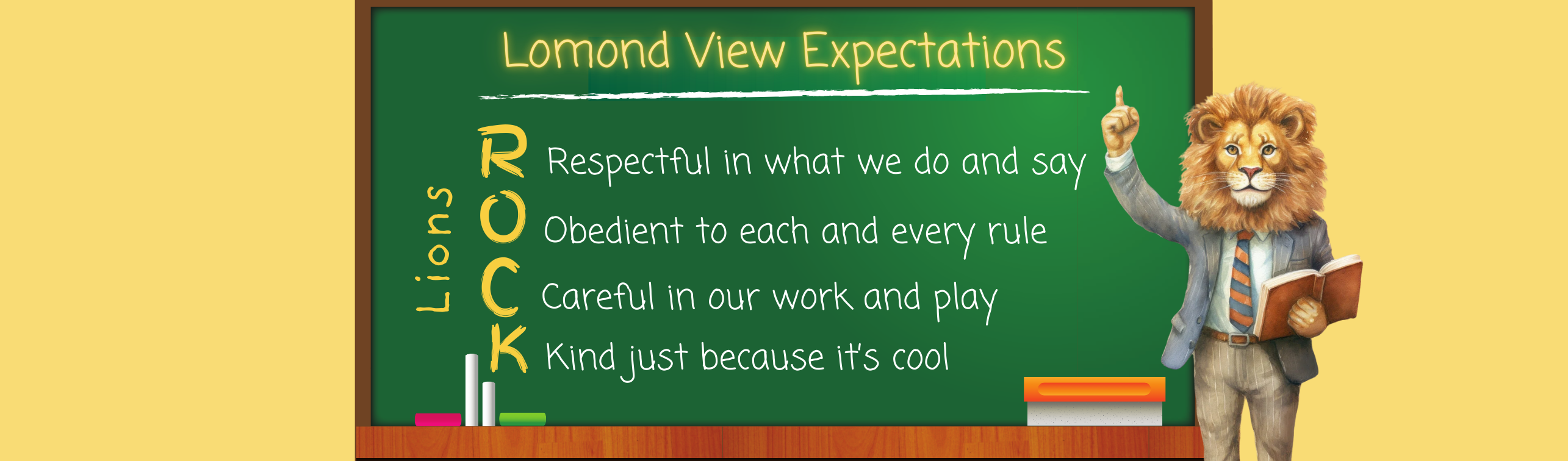 Lion's Rock Expectations. Respectful, Obedient, Careful, Kind