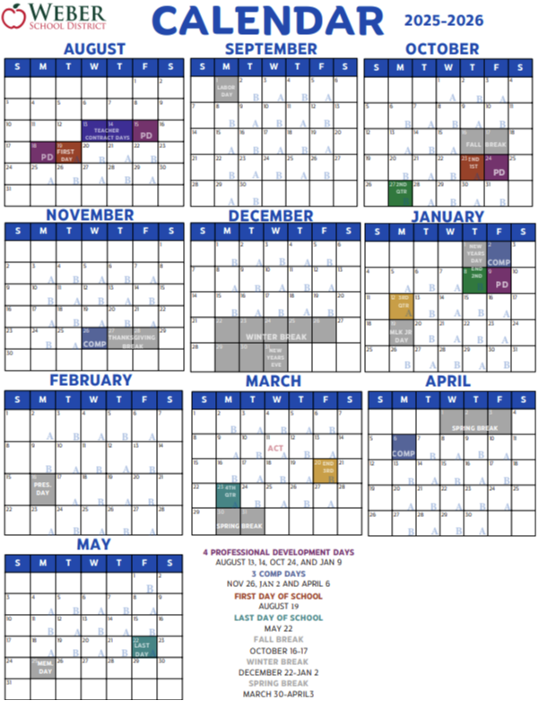 25-26 Calendar from WSD.net