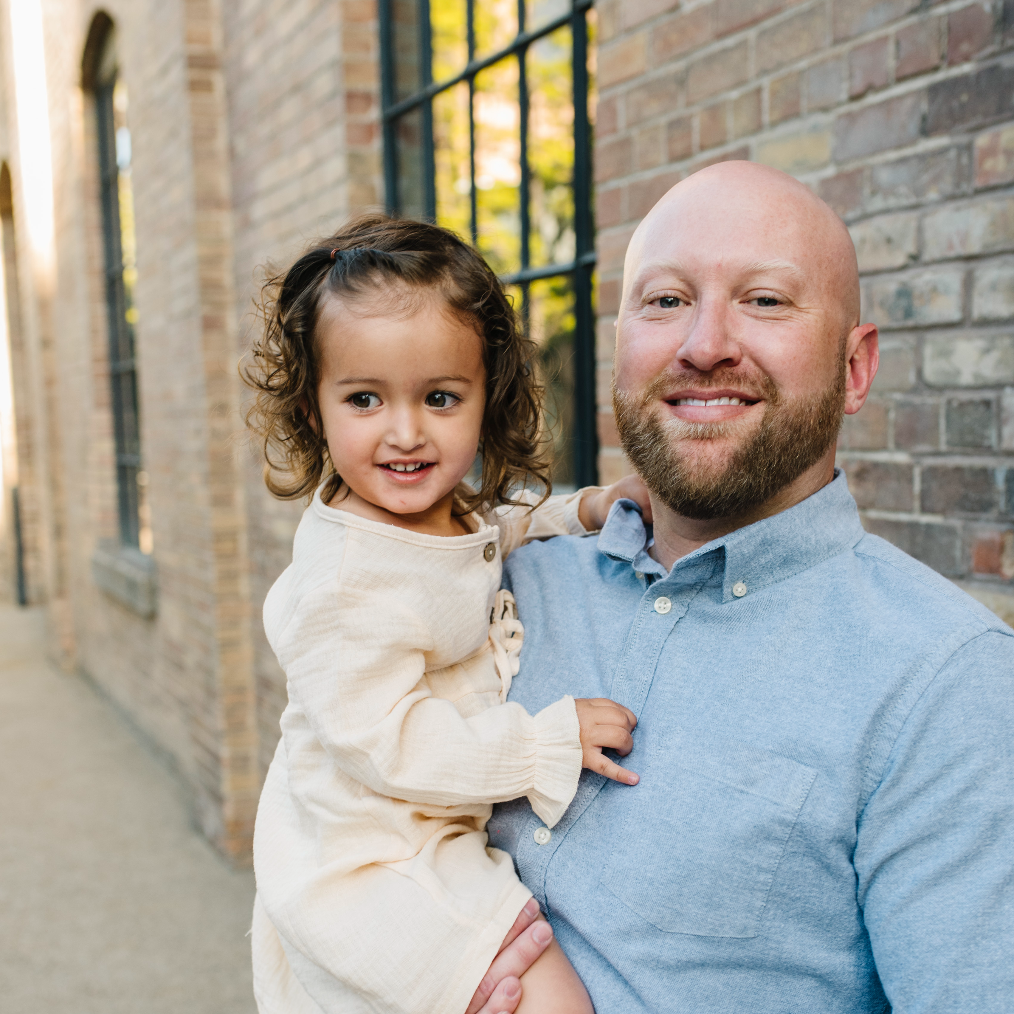 Mr. Rhees with his daughter