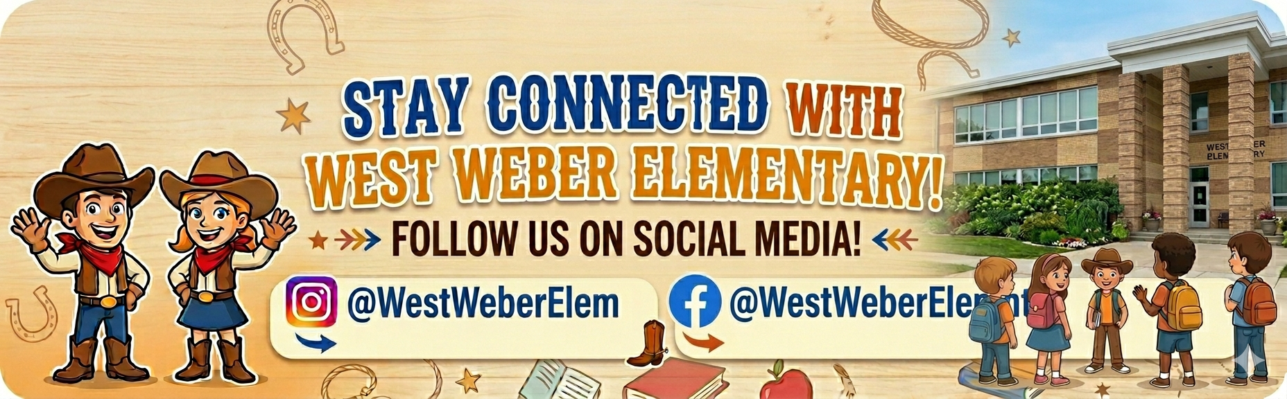 Social media shoutout to follow on Facebook and Instagram