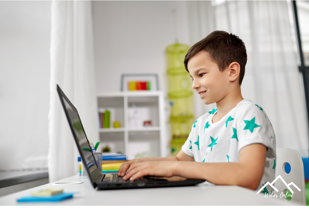 Student working on computer