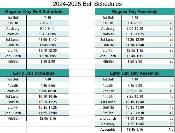 Assembly Bell Schedule 