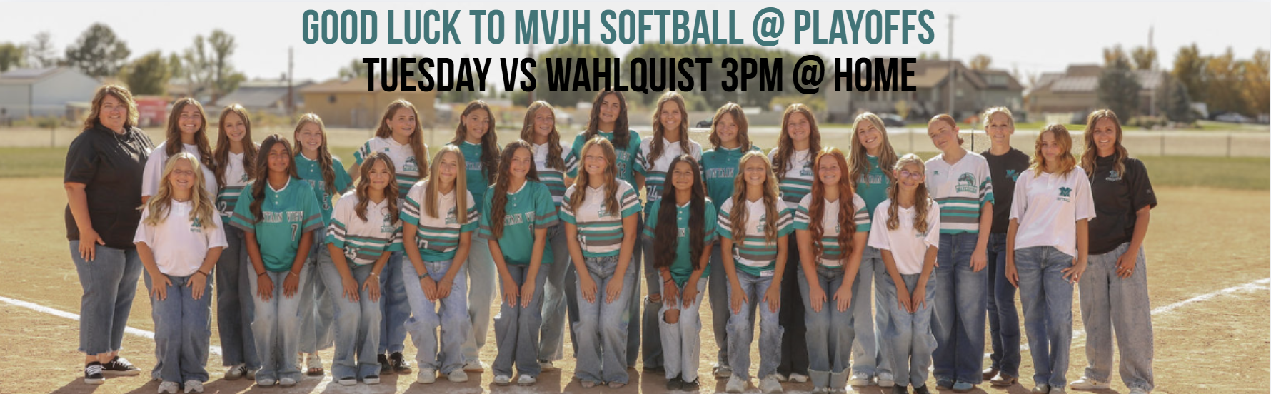 Good Luck to MVJH Softball at playoffs Tuesday vs Wahlquist 3pm at home 