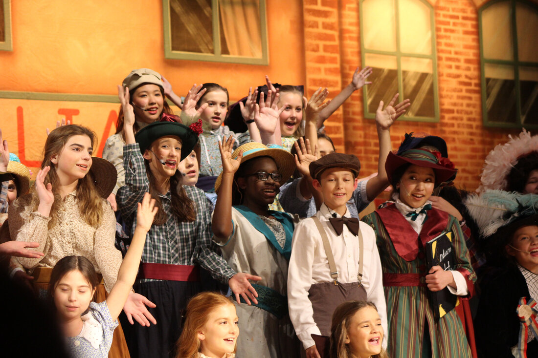The Music Man musical chorus in group
