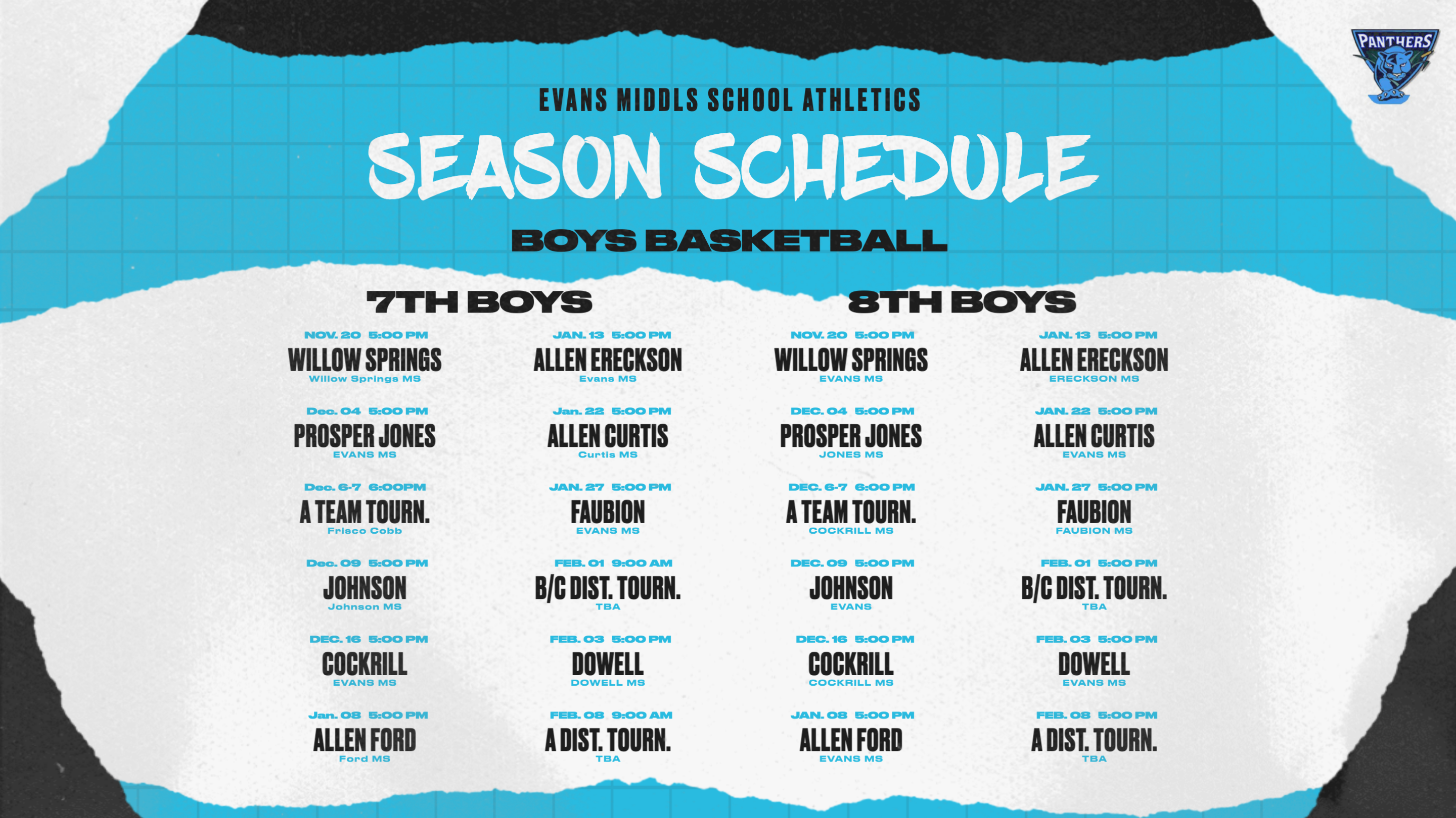 BOYS SCHEDULE