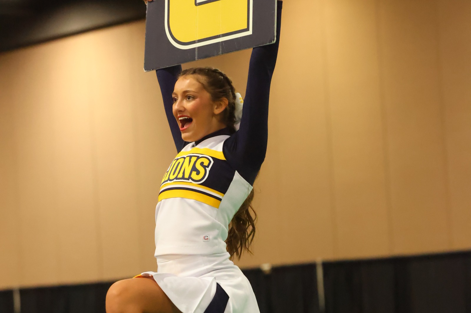 MHS Cheerleader performing at UIL!