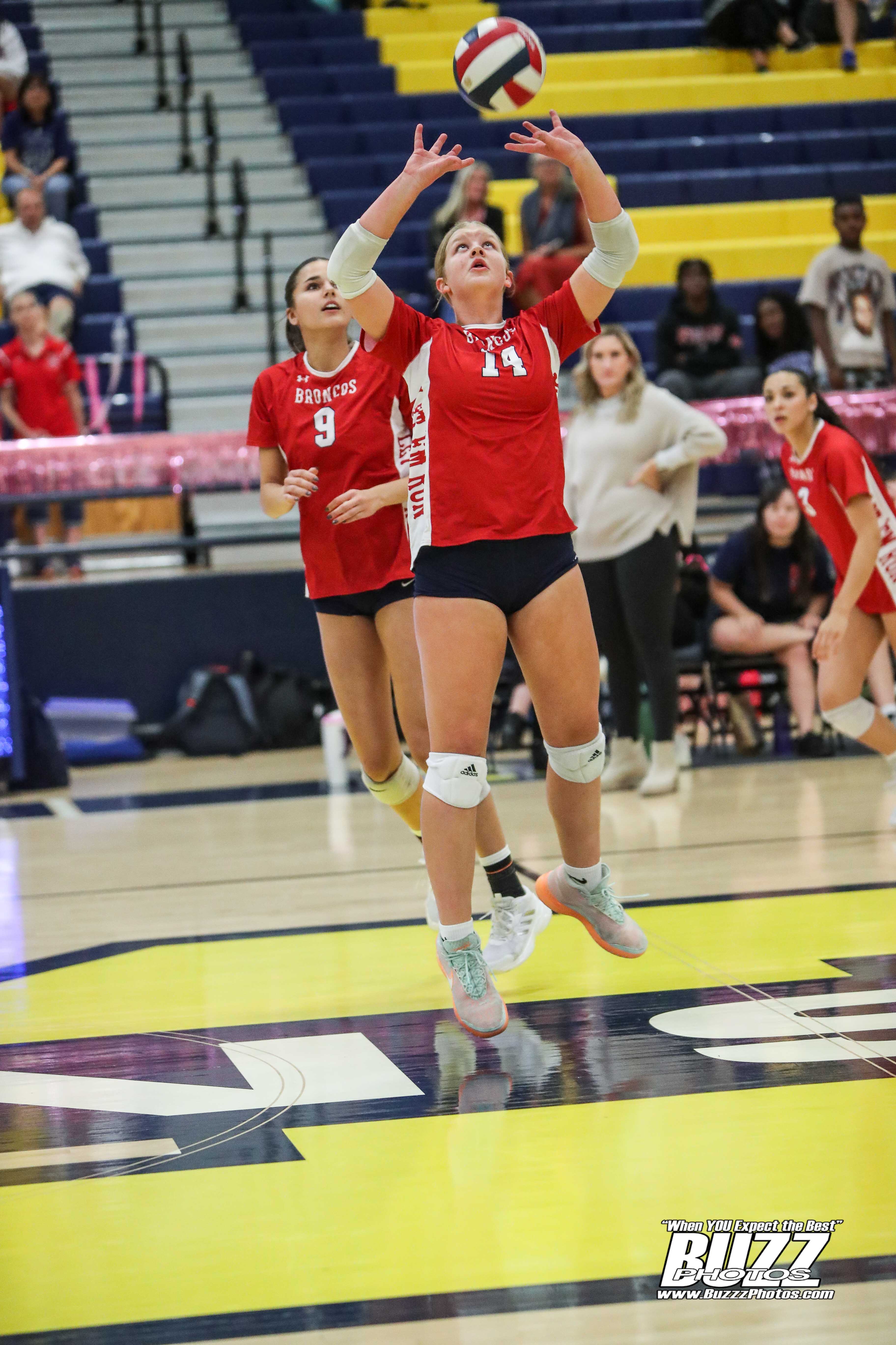 Melanie Reding setting against McKinney High