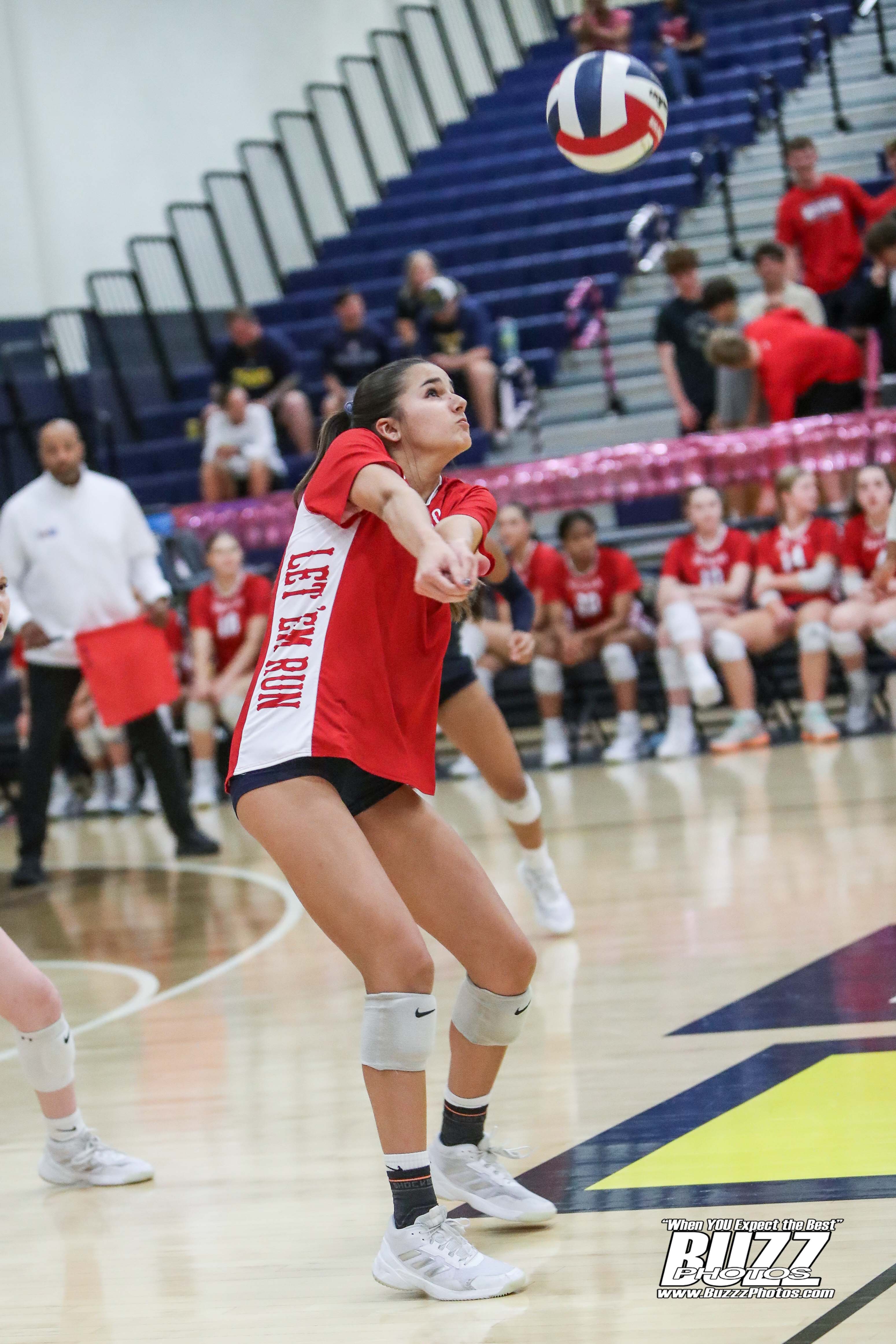 Kiera Bose playing defense after serving