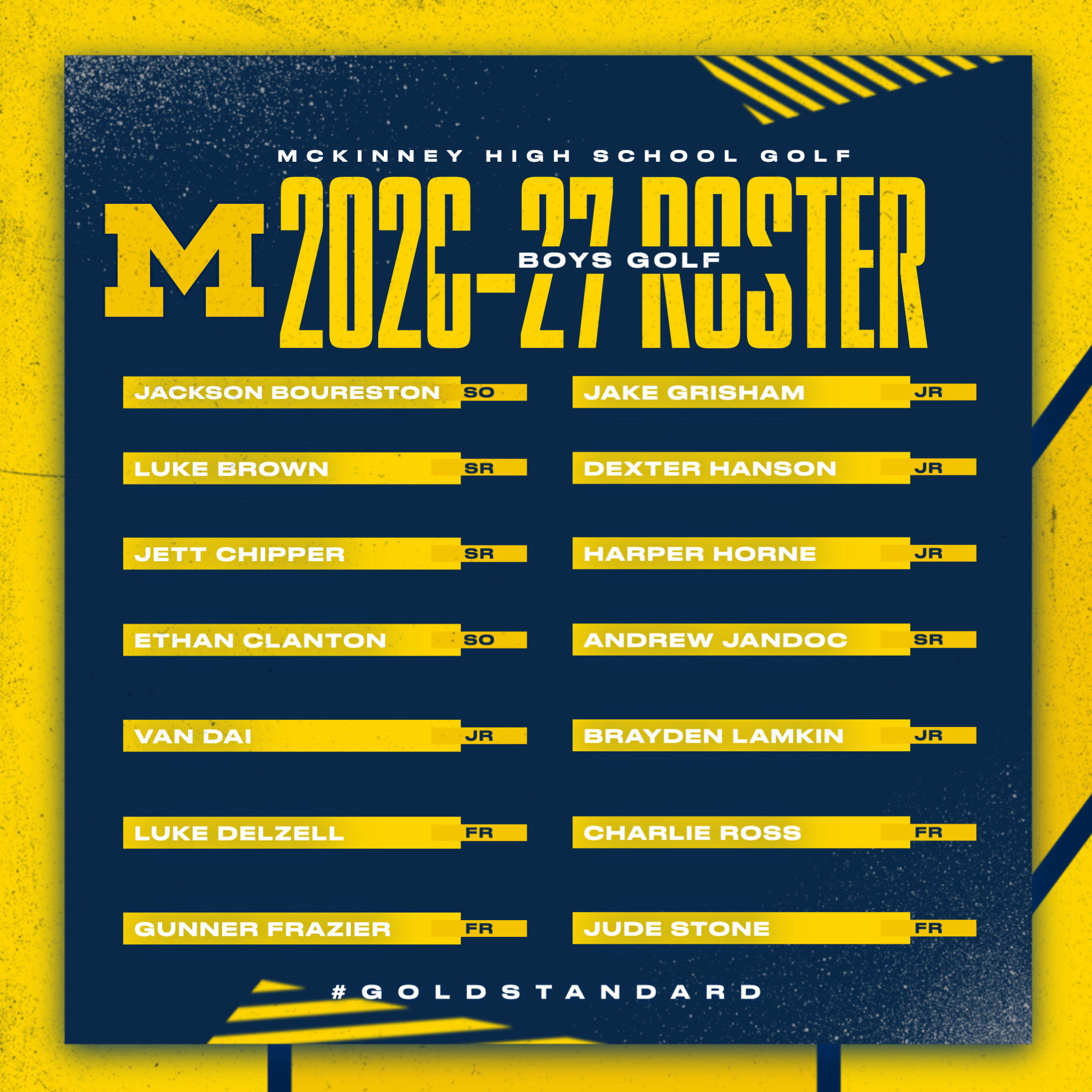 2026-27 MHS Boys Golf roster