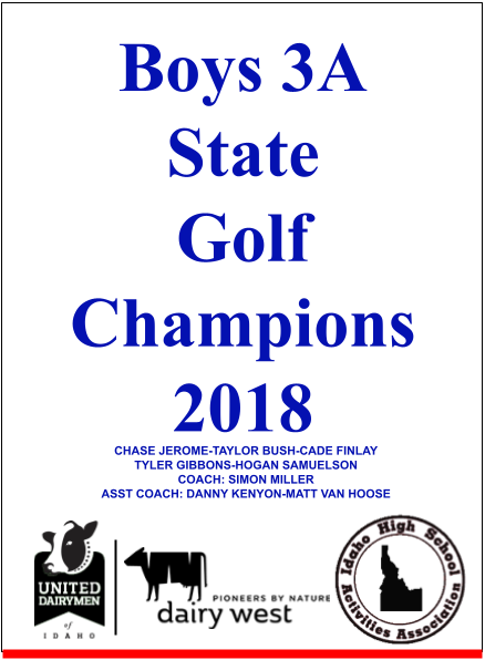 Boys 3A State Golf Champions 2018