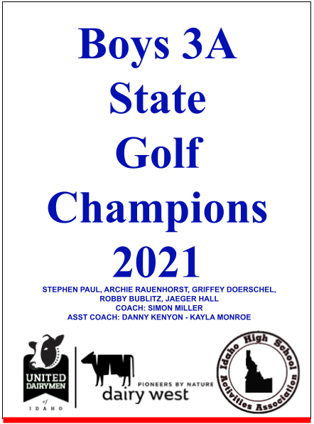 Boys 3A State Golf Champions 2021