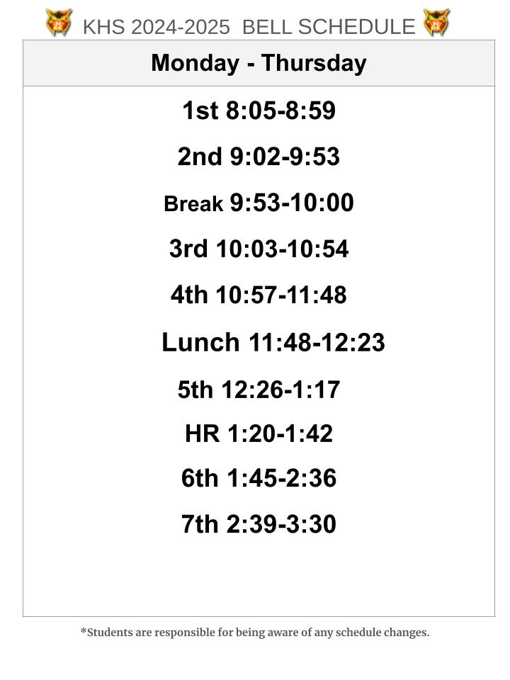 24-25 Bell Schedule