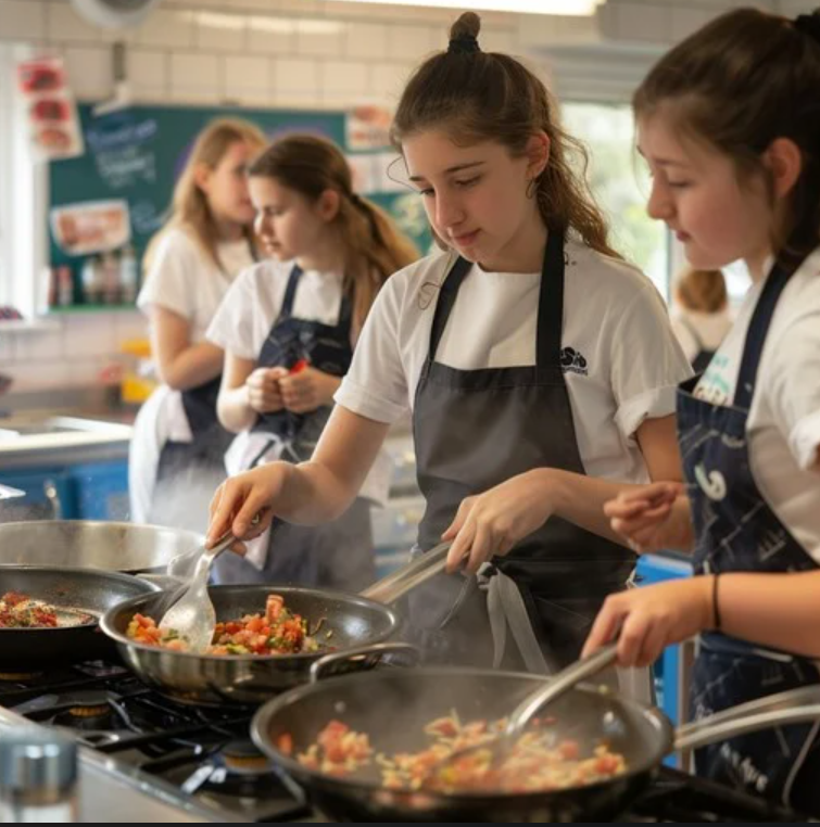 students cooking