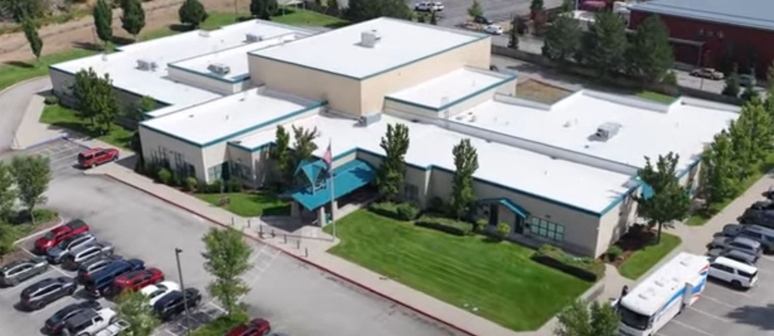 Aerial shot of school building