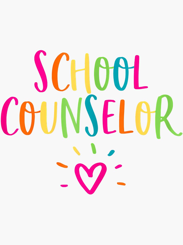 School counselor with heart graphic