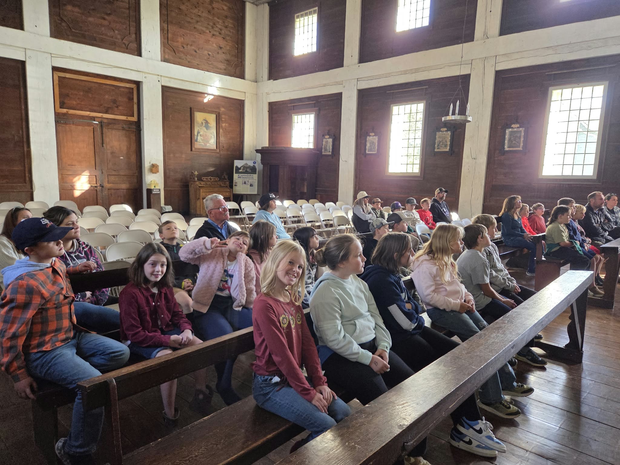 kids on a field trip to cataldo mission
