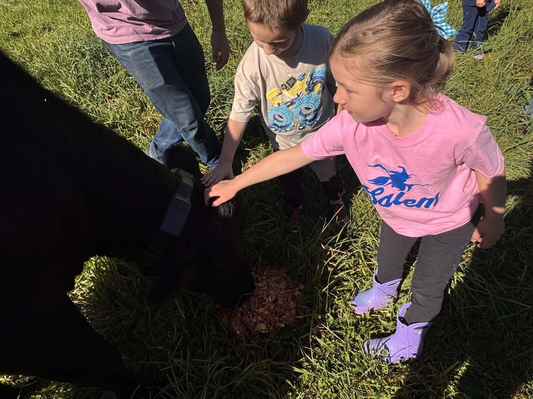 students on field trip to farm
