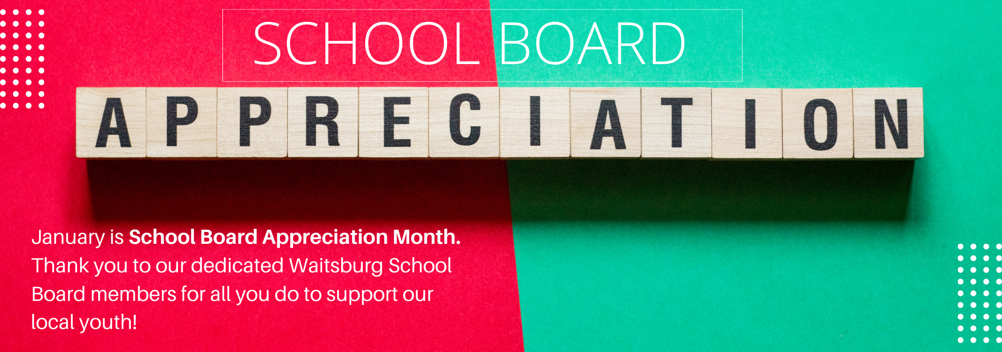 School board appreciation month. Thank you Waitsburg school board!