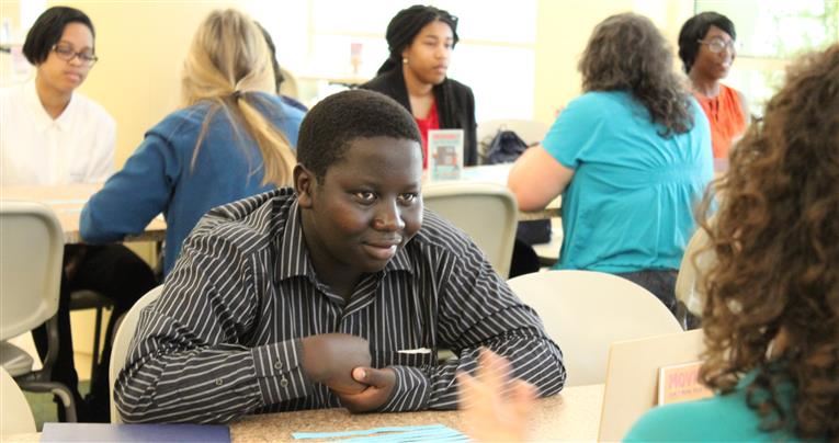 Above, student participates in industry "speed mentoring" at U.S. Environmental Protection Agency