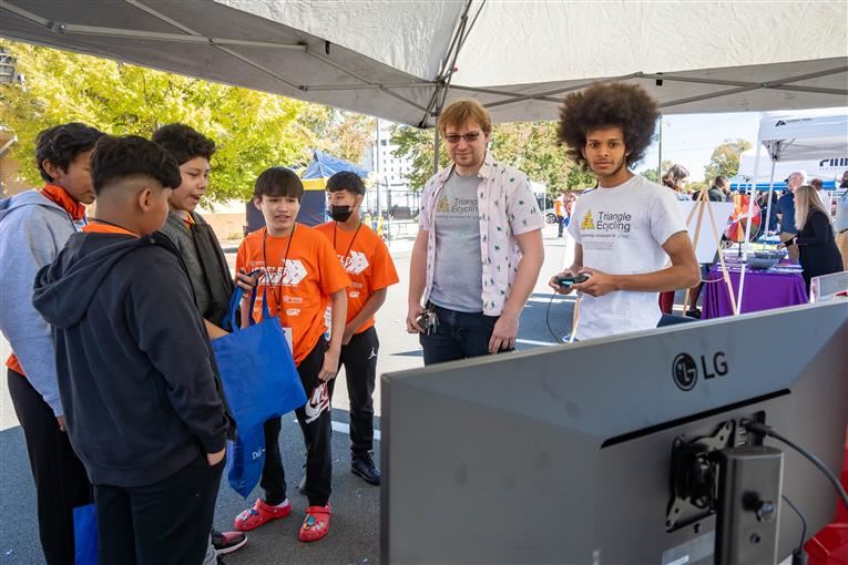 students and teachers at the Acceler8 event