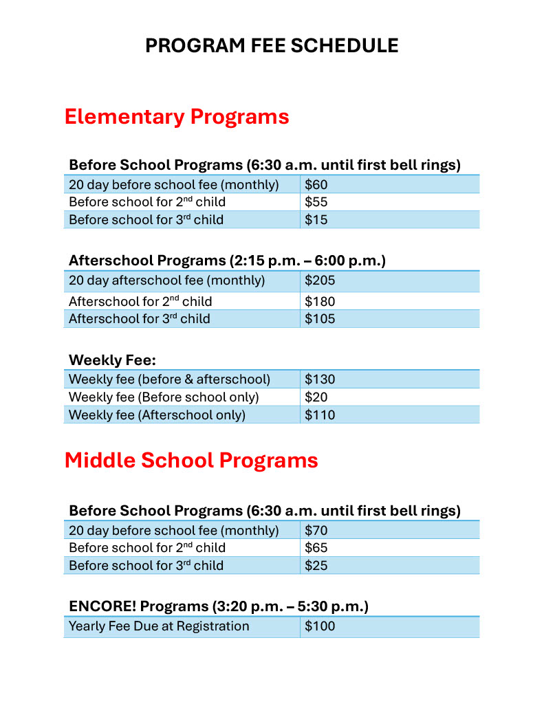 Program Schedule