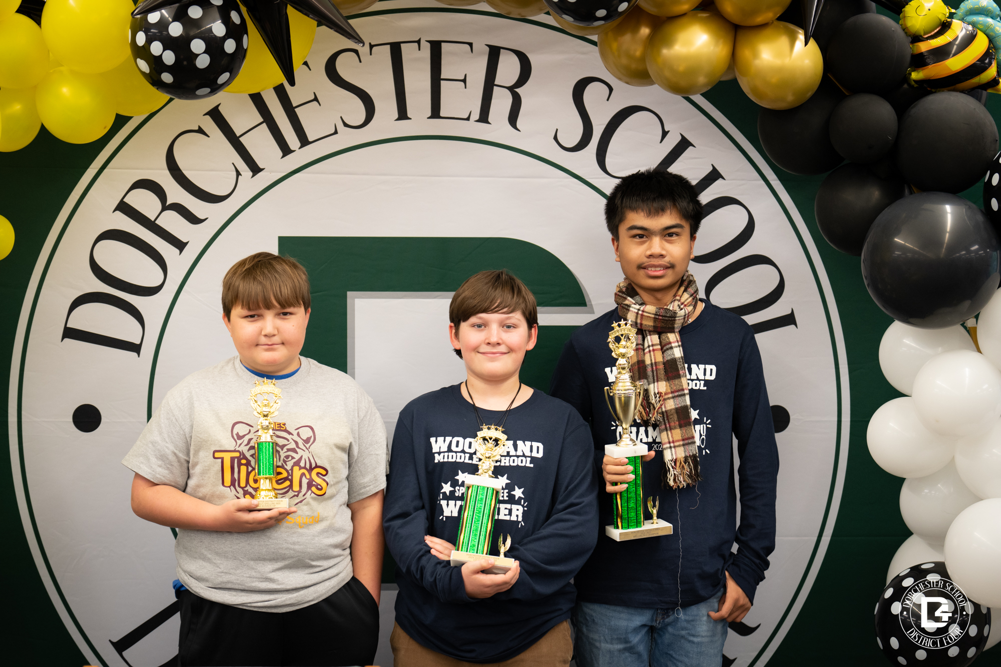 1st 2nd and 3rd place at the DD4 Spelling bee