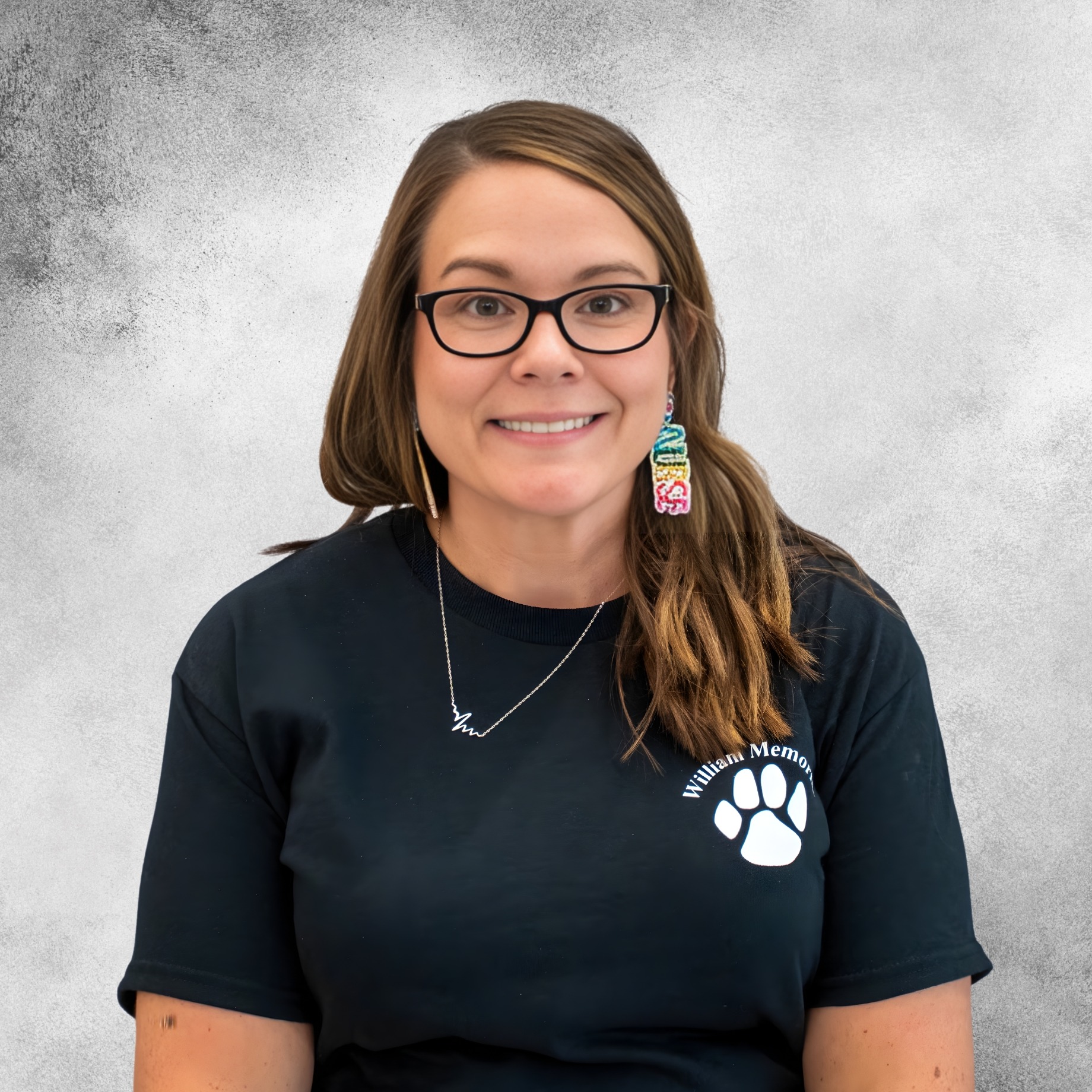 Erin Peters in a black WMES tee shirt