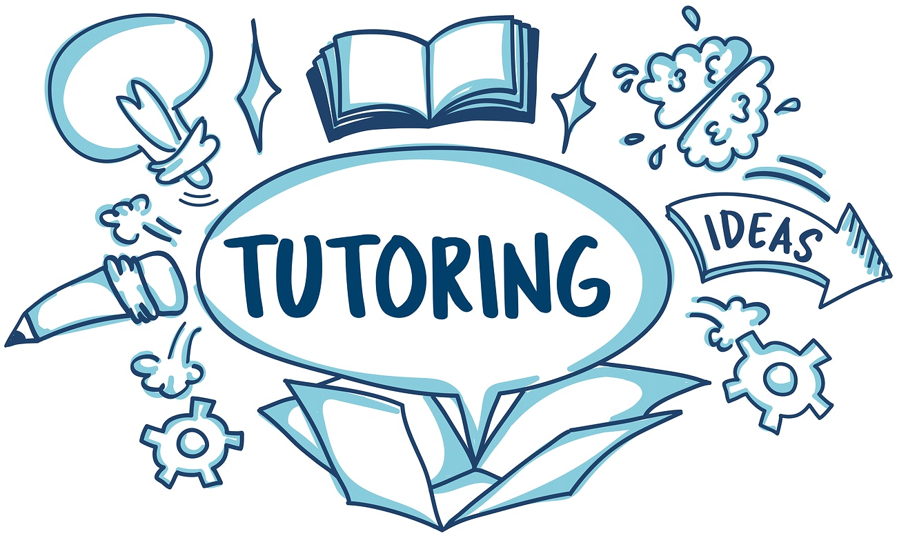 Blue School Supplies with the words Tutoring Ideas