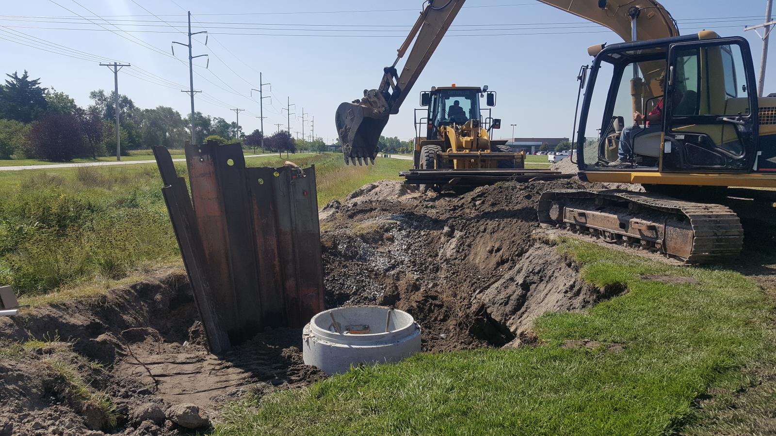With high ground water and wet weather the LS 20 Project is underway with wet well construction.
