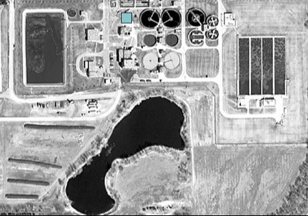 An annotated aerial view of the plant in 2002