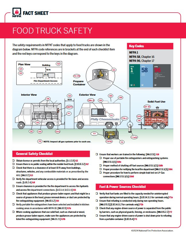 Food Truck Safety Sheet
