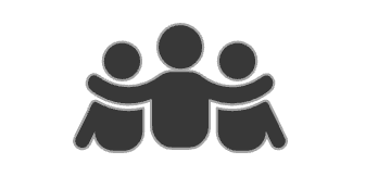 drawing of 3 people hugging each other