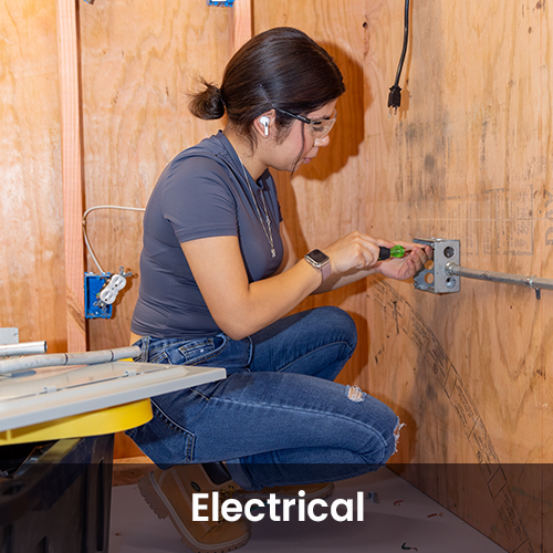Girl doing electrical work