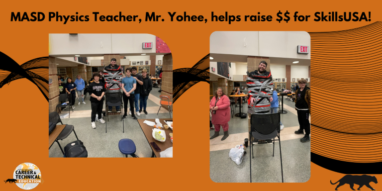 MASD Physics Teacher, Mr. Yohey, helps raise $$ for SkillsUSA!