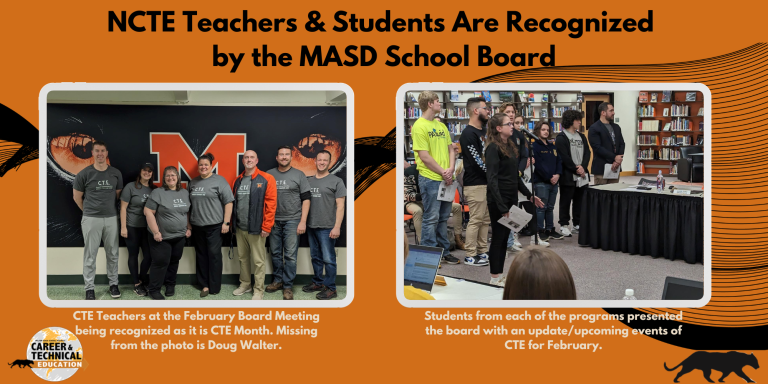 NCTE Teachers & Students Are Recognized by the MASD School Board