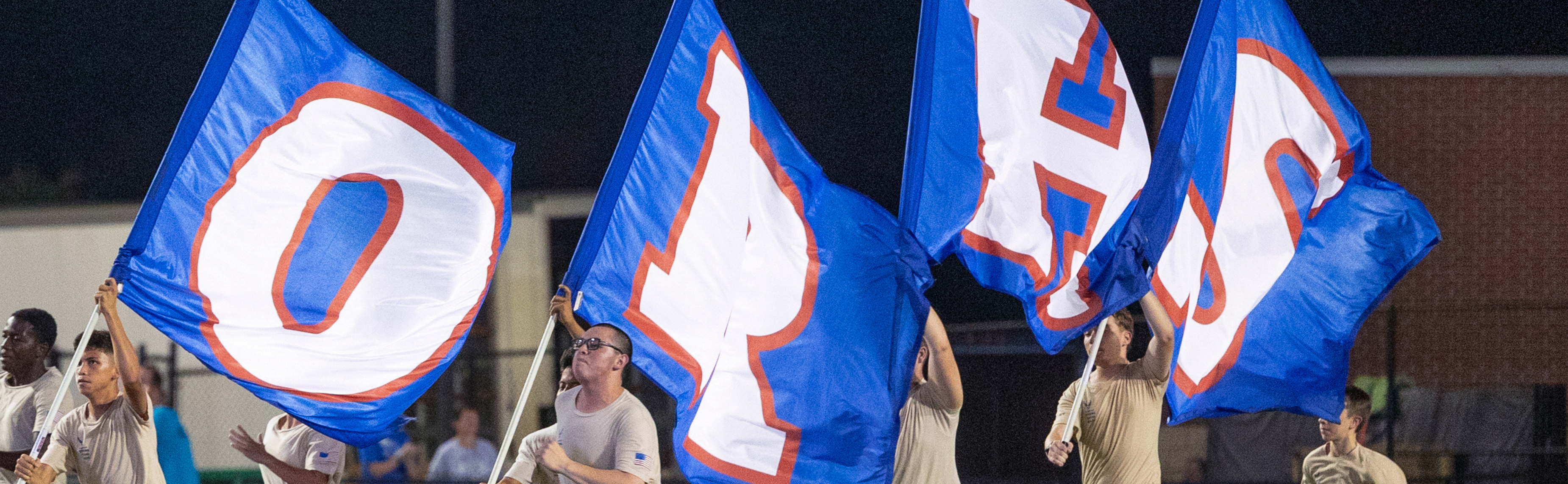 Blue Flags that spell O-R-H-S