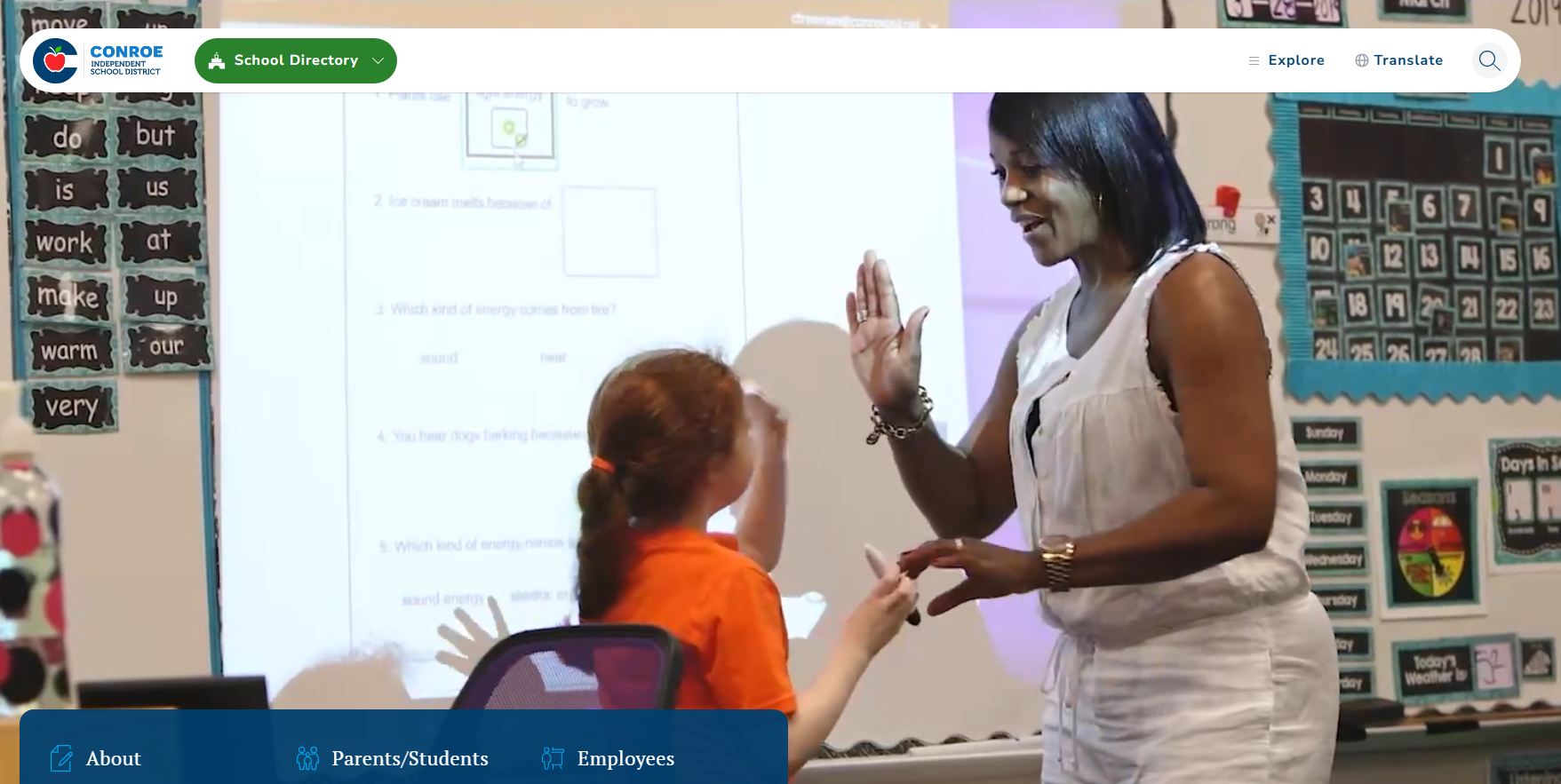 Teacher high fiving a student