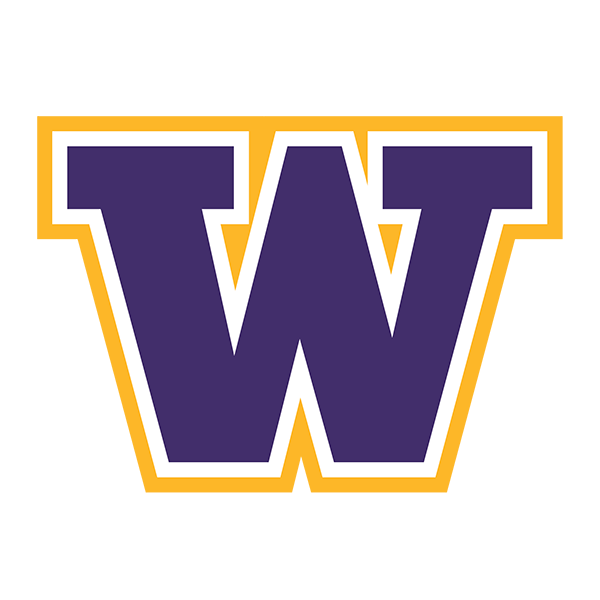 Purple White and Gold W